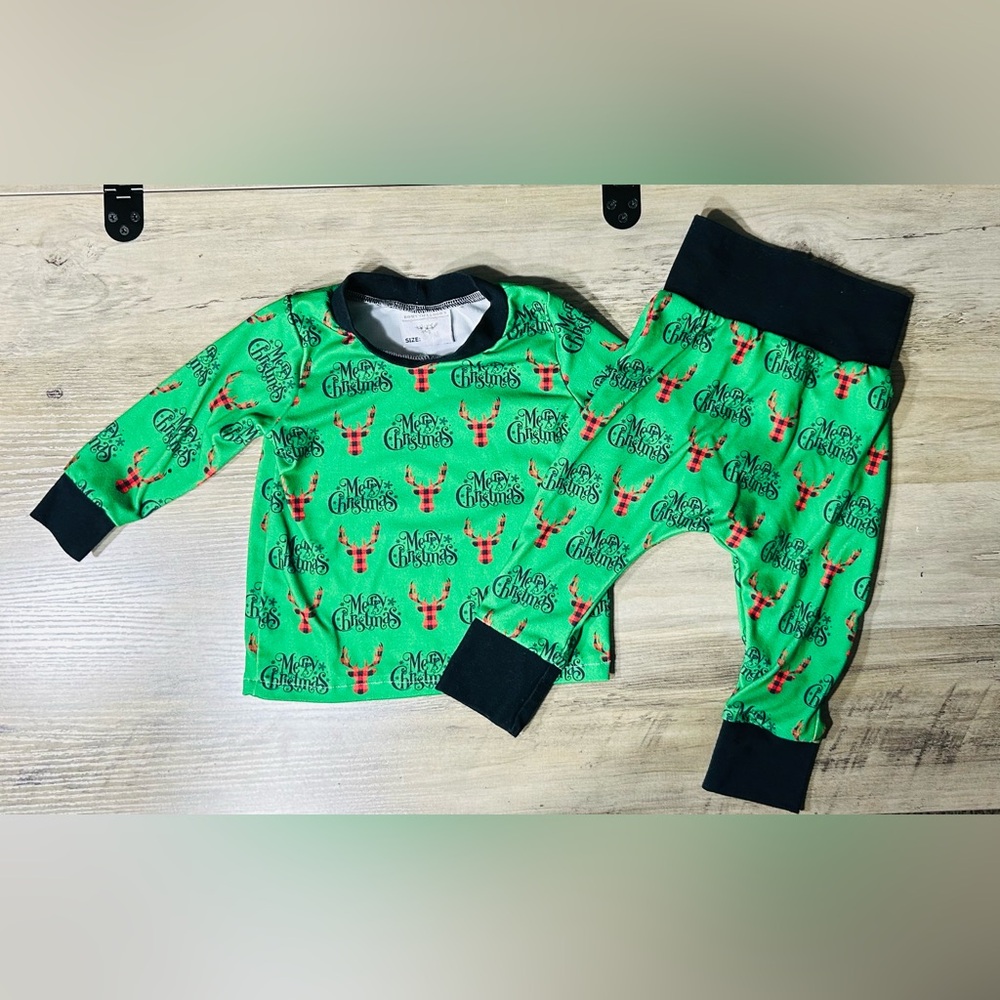 Handmade Christmas Kids Pajama/ Lounge Set- Size 6/9 Months